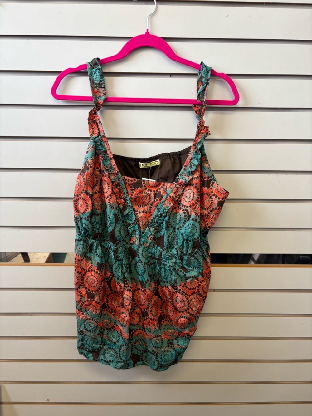 Old Navy Teal and Coral Printed Camisole